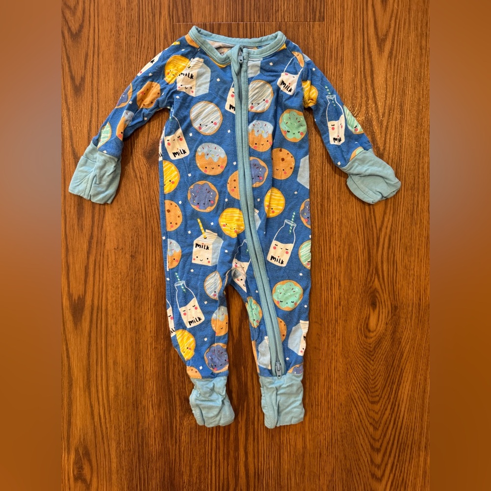 Little Sleepies Blue Cookie and Milk Footie